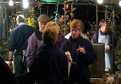 Crowd chatting